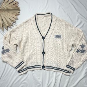 Taylor Swift original 2020 folklore cardigan Cream and Blue Cardigan